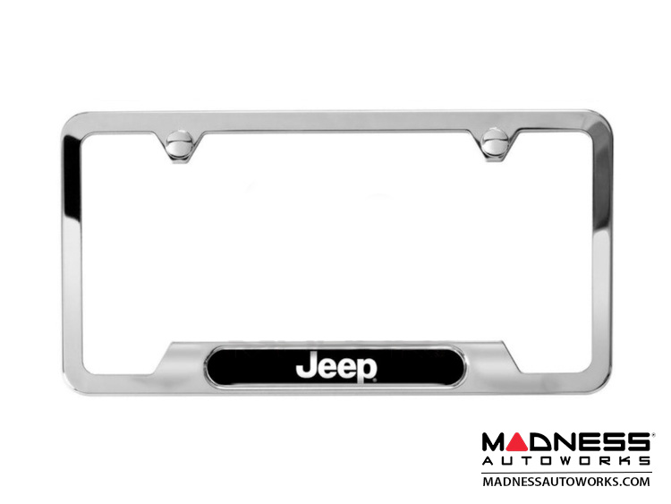 Jeep Renegade License Plate Frame - Polished w/ Jeep Logo